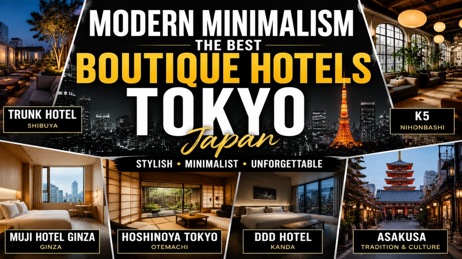 Modern Minimalist Boutique Hotels in Tokyo