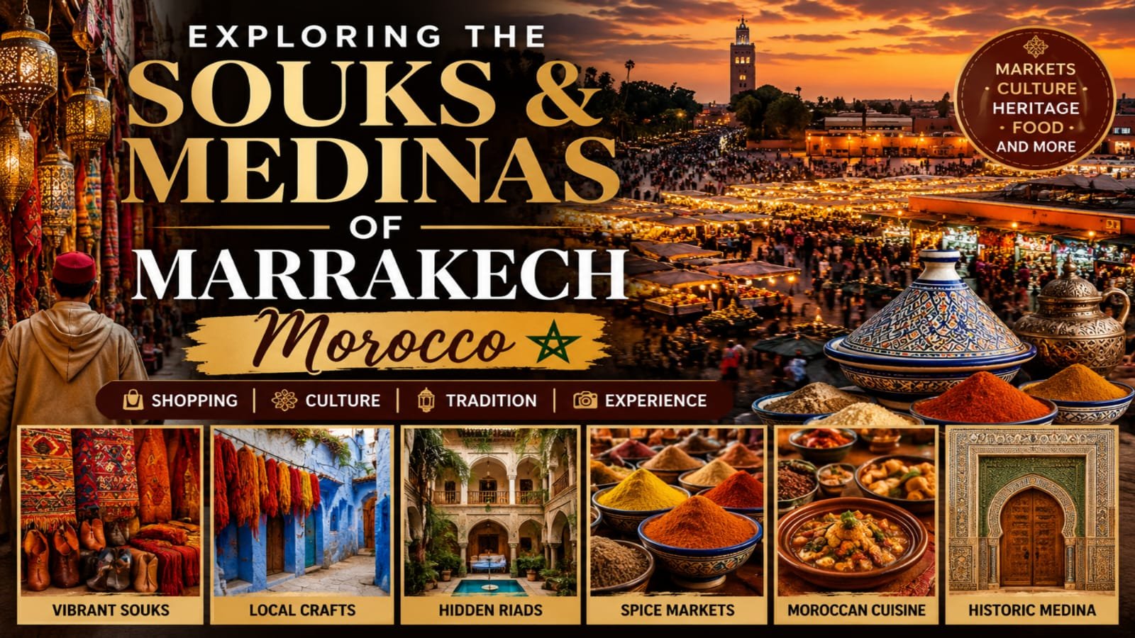Exploring the Souks and Medinas of Marrakech, Morocco Exploring the Souks and Medinas of Marrakech, Morocco