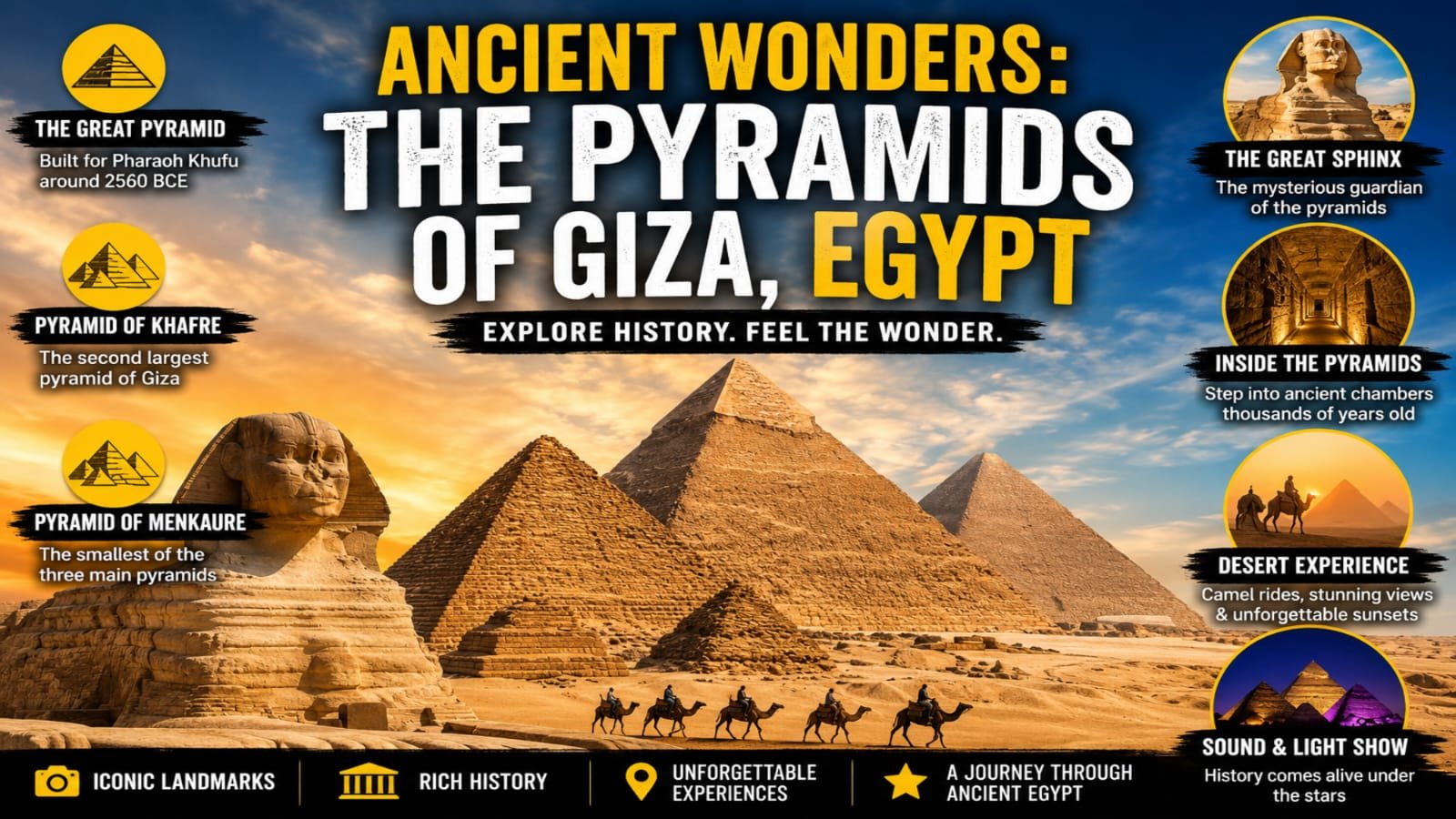 Ancient Wonders: The Pyramids of Giza, Egypt Ancient Wonders: The Pyramids of Giza, Egypt