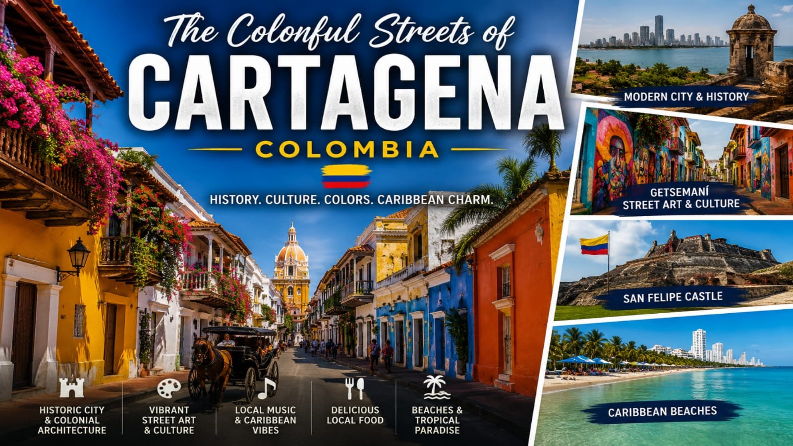 The Colorful Streets of Cartagena, Colombia The Colorful Streets of Cartagena, Colombia
