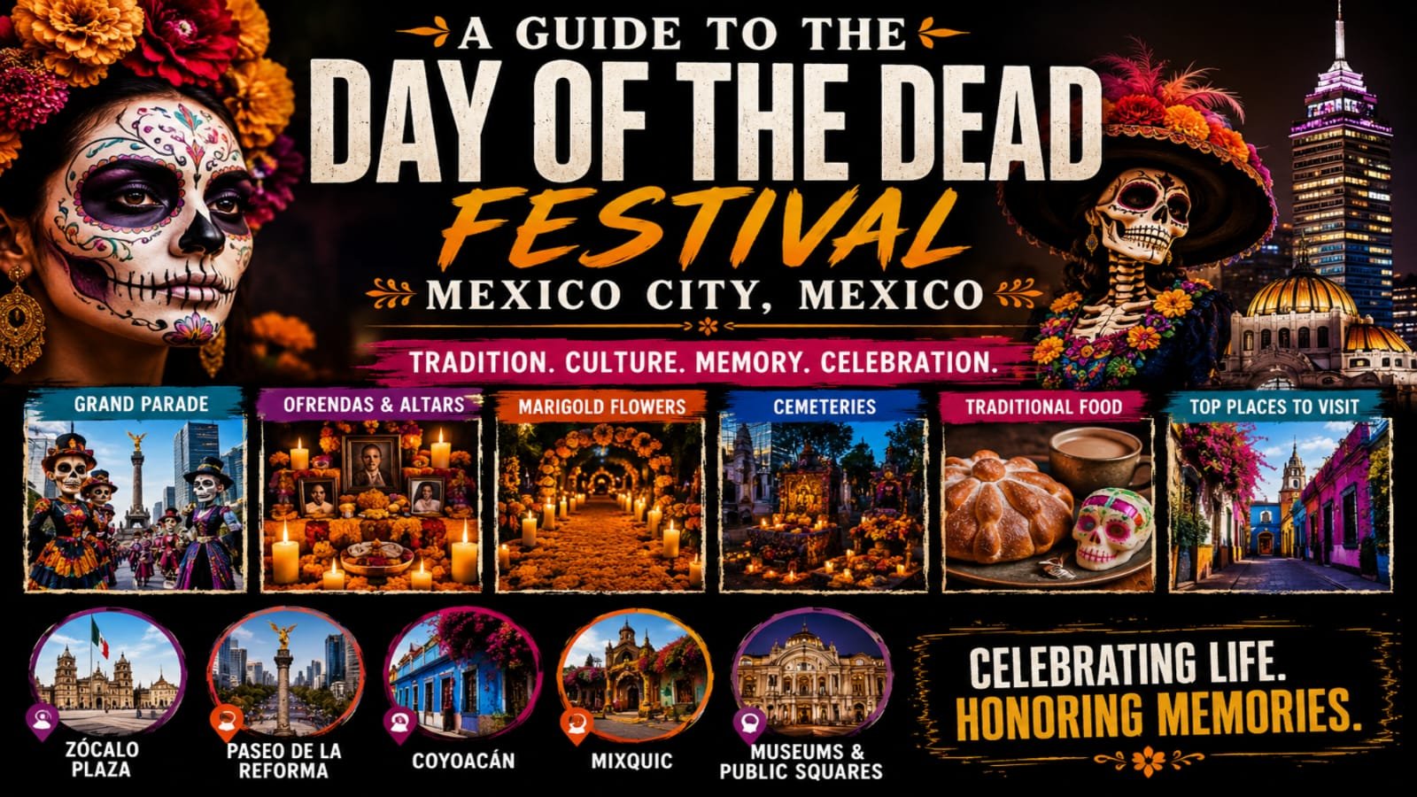 A Guide to the Day of the Dead Festival in Mexico City, Mexico