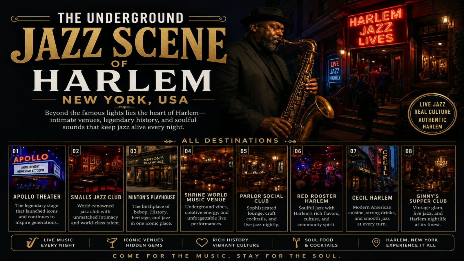The Underground Jazz Scene of Harlem, New York, USA